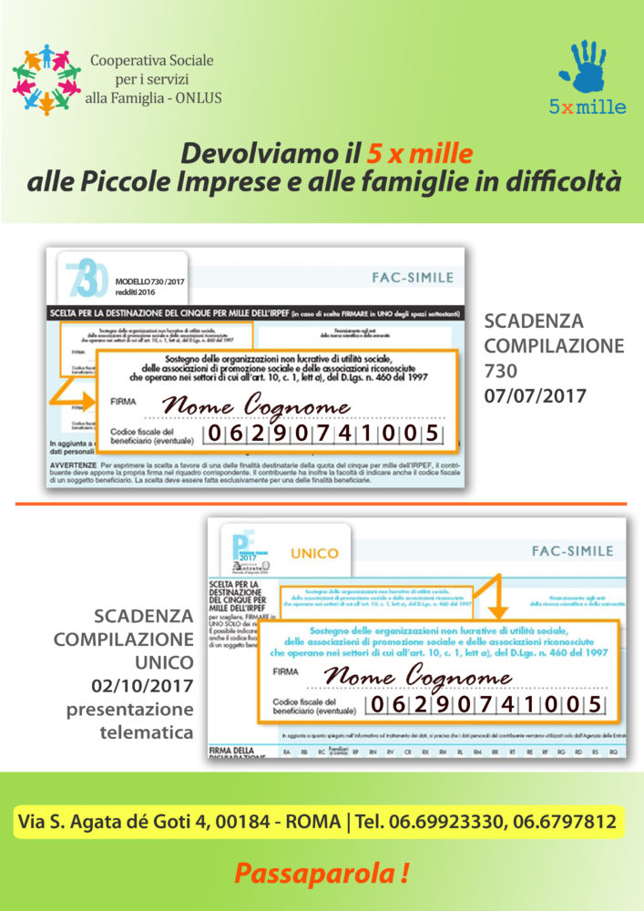 5 x mille 2016